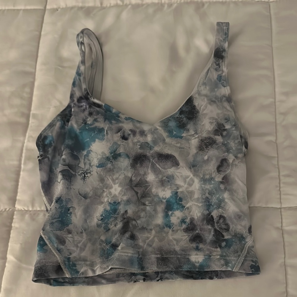 lululemon athletica Blue and Gray Crop Top